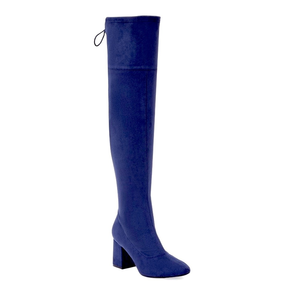 Blue Suede Over the Knee Boot